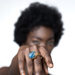 HIBISCUS - Bague dorée 1µ
