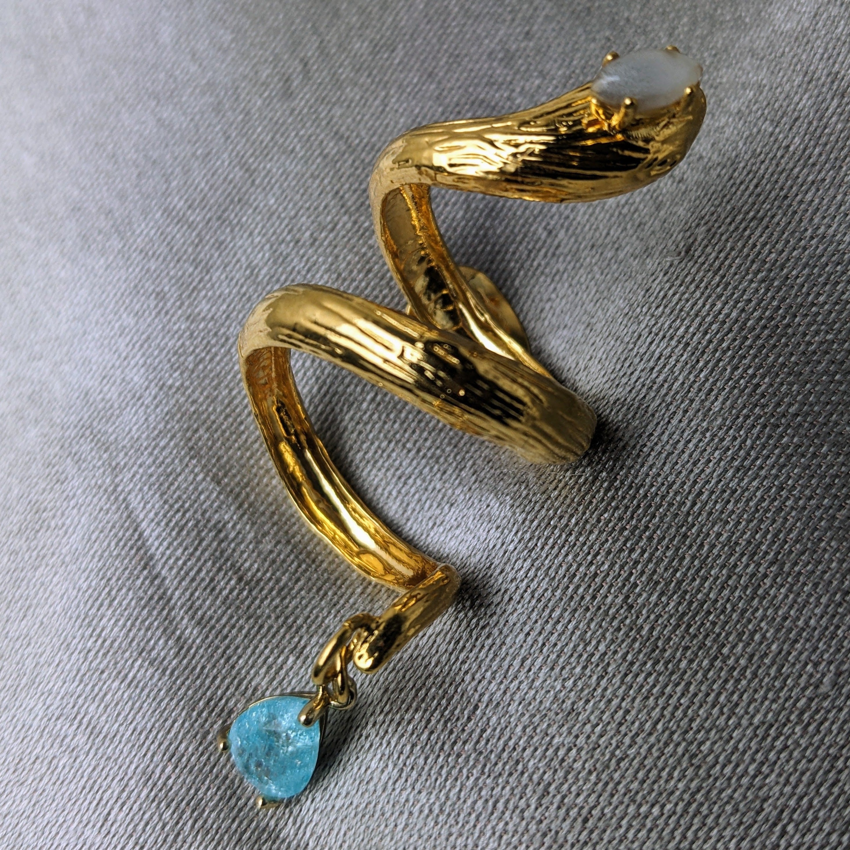 DIANN- Bague Serpent dorée 1µ