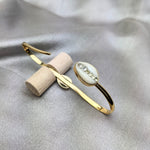 DIANN - Cowrie Palm cuff  - Gold plated